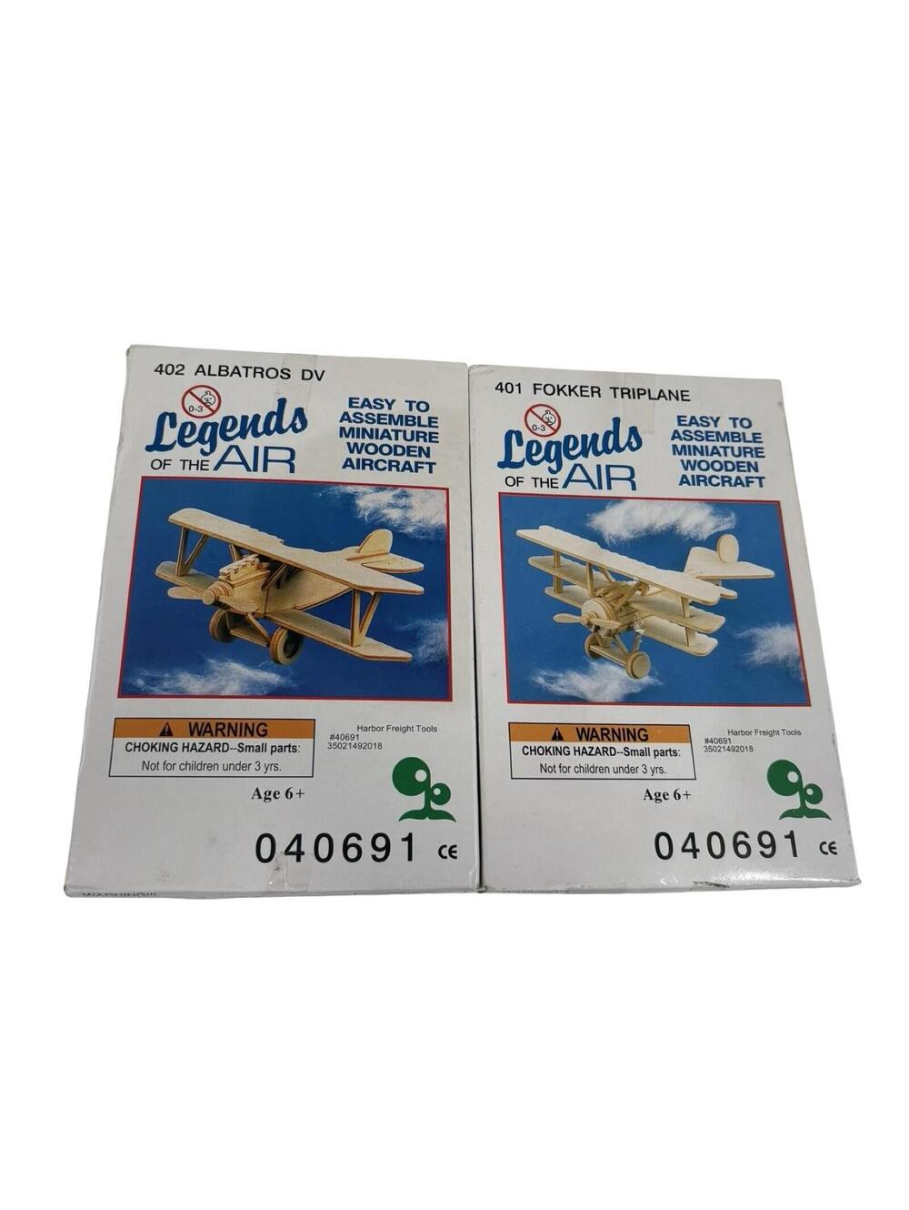 LEGENDS OF THE AIR Miniature Wooden Aircraft Kits SET OF 2 #401-#402